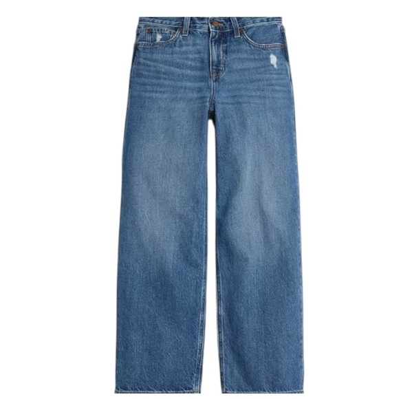 J.Crew Factory 90's Vintage Baggy Cropped Slightly Distressed Jeans Size 31 - Picture 2 of 8